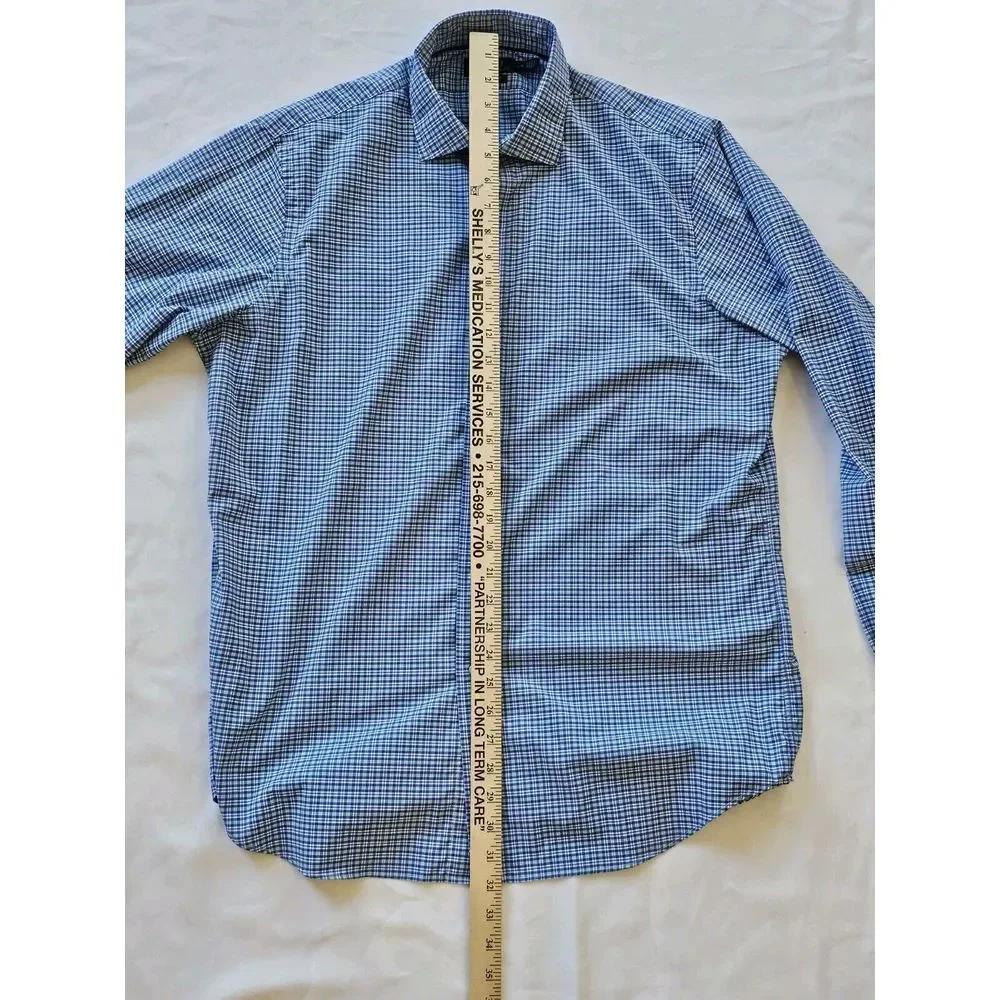 Polo Ralph Lauren Shirt Men's L Blue Plaid Performance Long Sleeve‎ Button Down